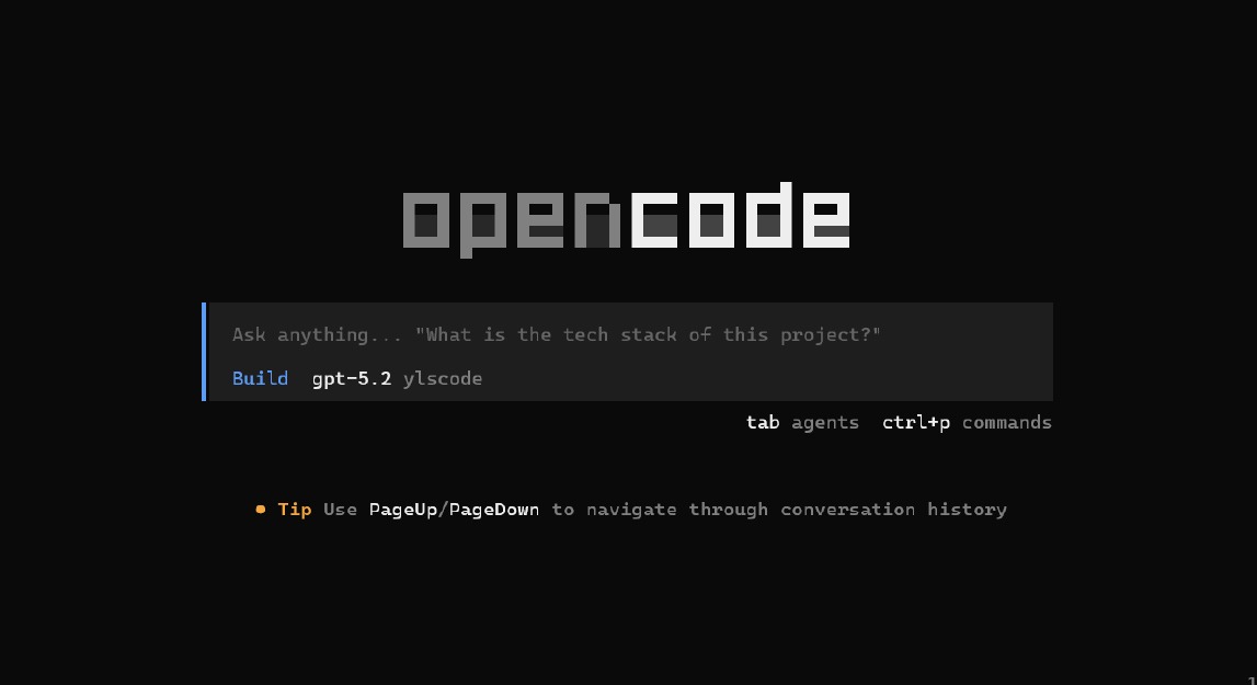 OpenCode introduction screenshot